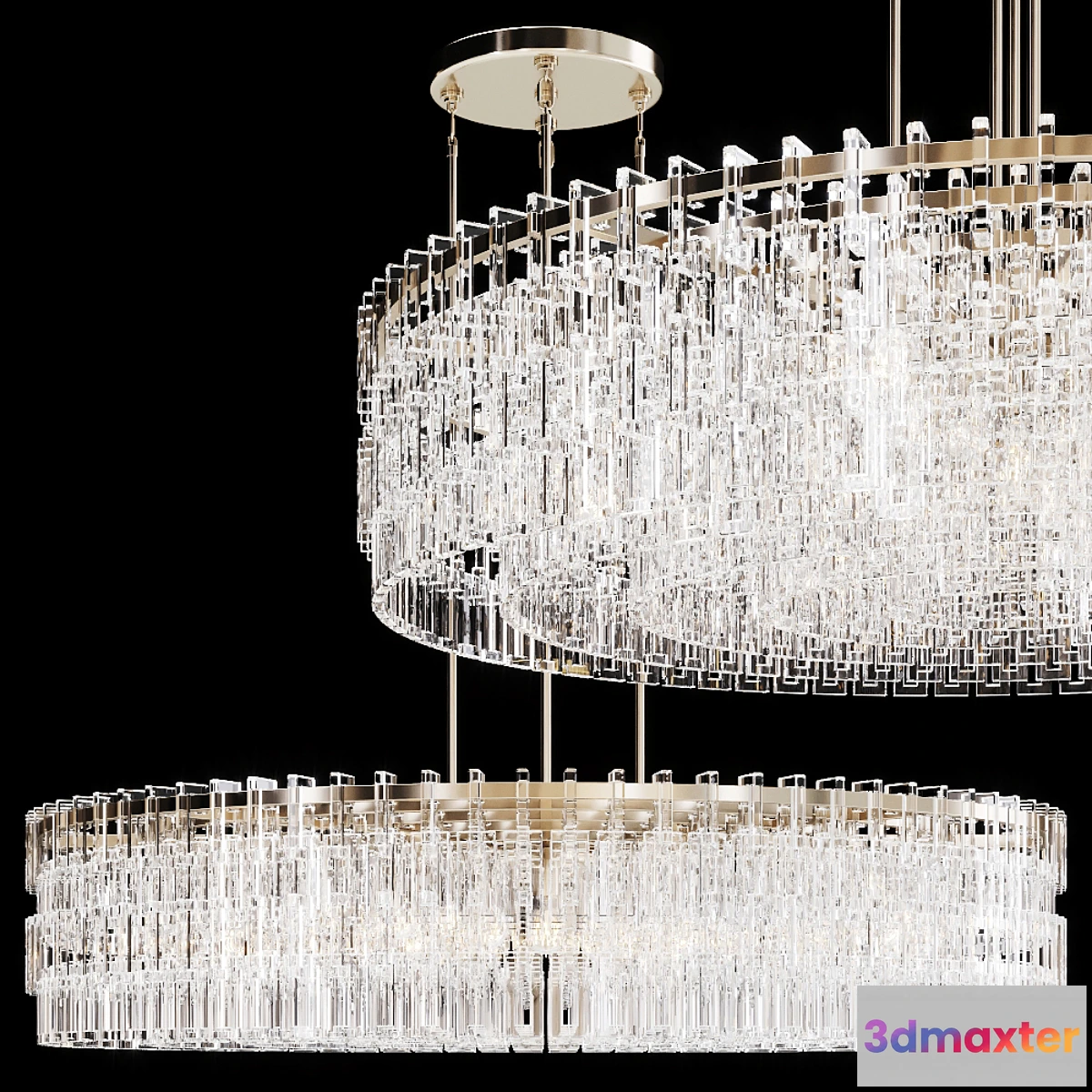 1410144 - Restoration Hardware MARIGNAN ROUND CHANDELIER 60 Level Nickel 3D Max