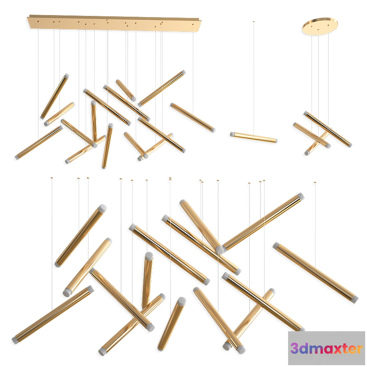 1410336 - Dutti D0068 Gold Chandelier 3D Max