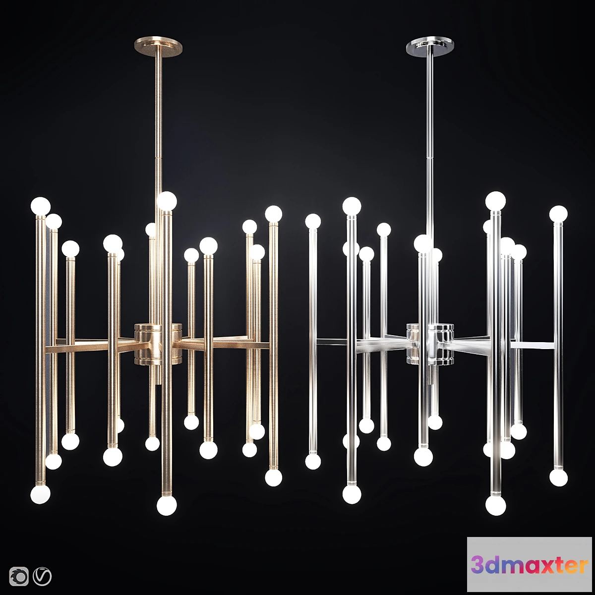 1411192 - Beckham modern 24 light chandelier 3D Max