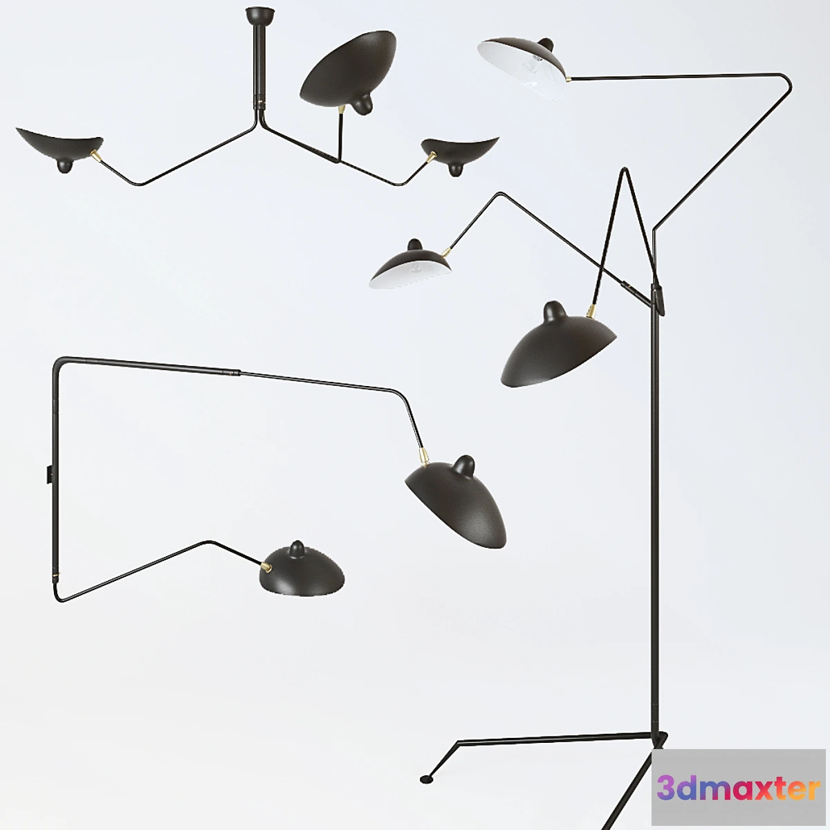 1411510 - Set lamps (Serge Mouille) 3D Max