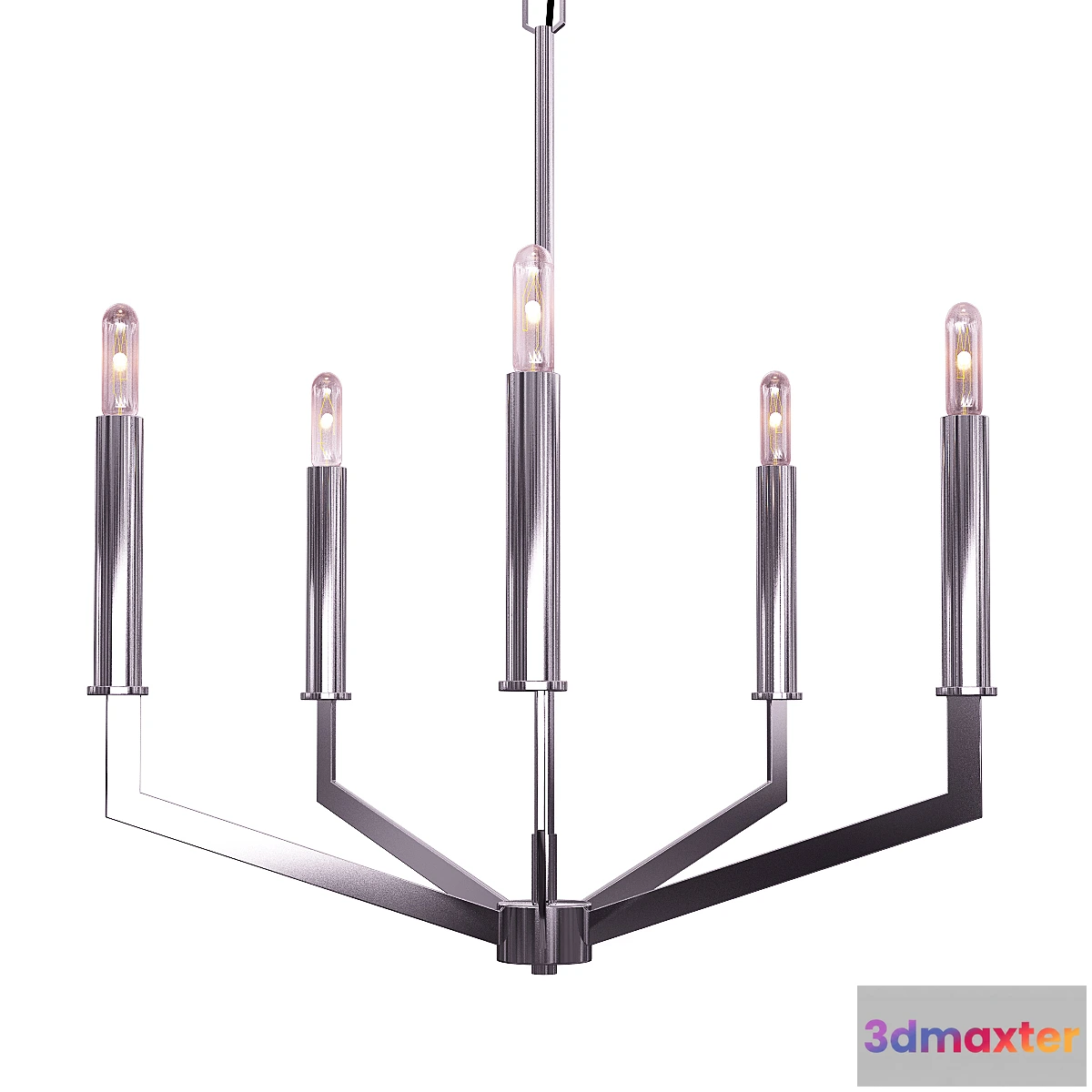 1411824 - Filament Design 5 -Light Brushed Nickel Chandelier 3D Max