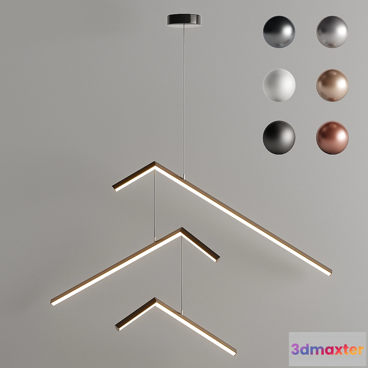 1412480 - Studio Endo - Concord Chandelier In 6 Finishes 3D Max