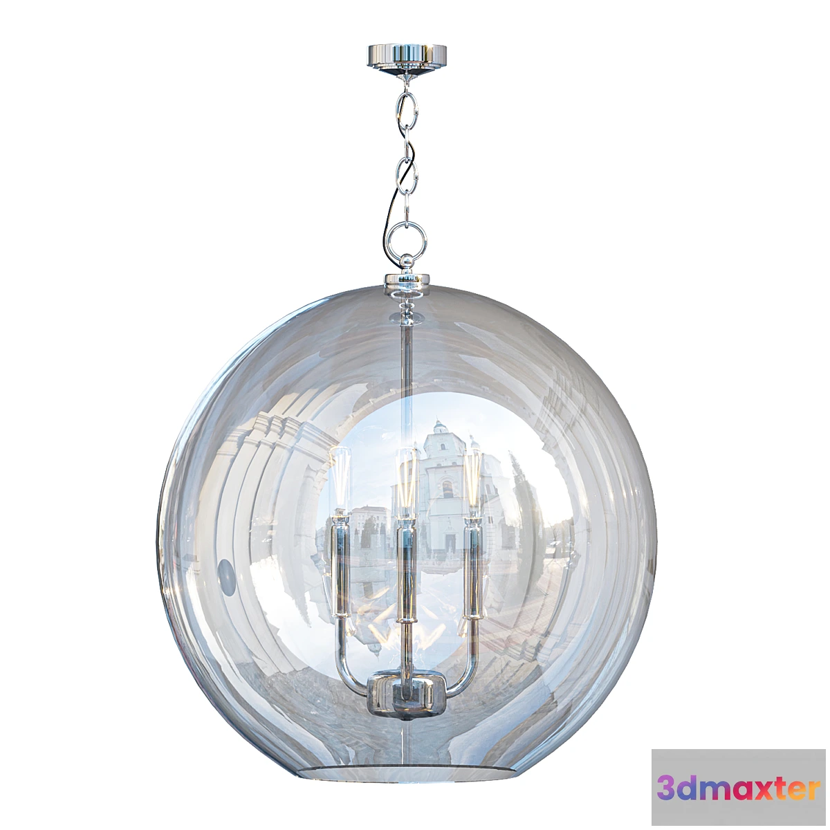 1412772 - CLEAR GLASS SPHERE CHANDELIER 3D Max