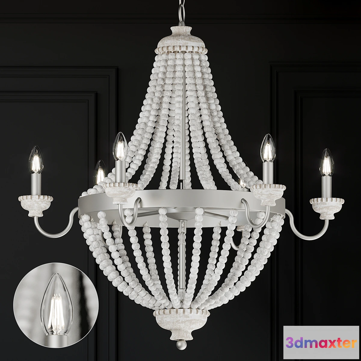 1413306 - Ballard Designs Angela 6-Light Chandelier 3D Max