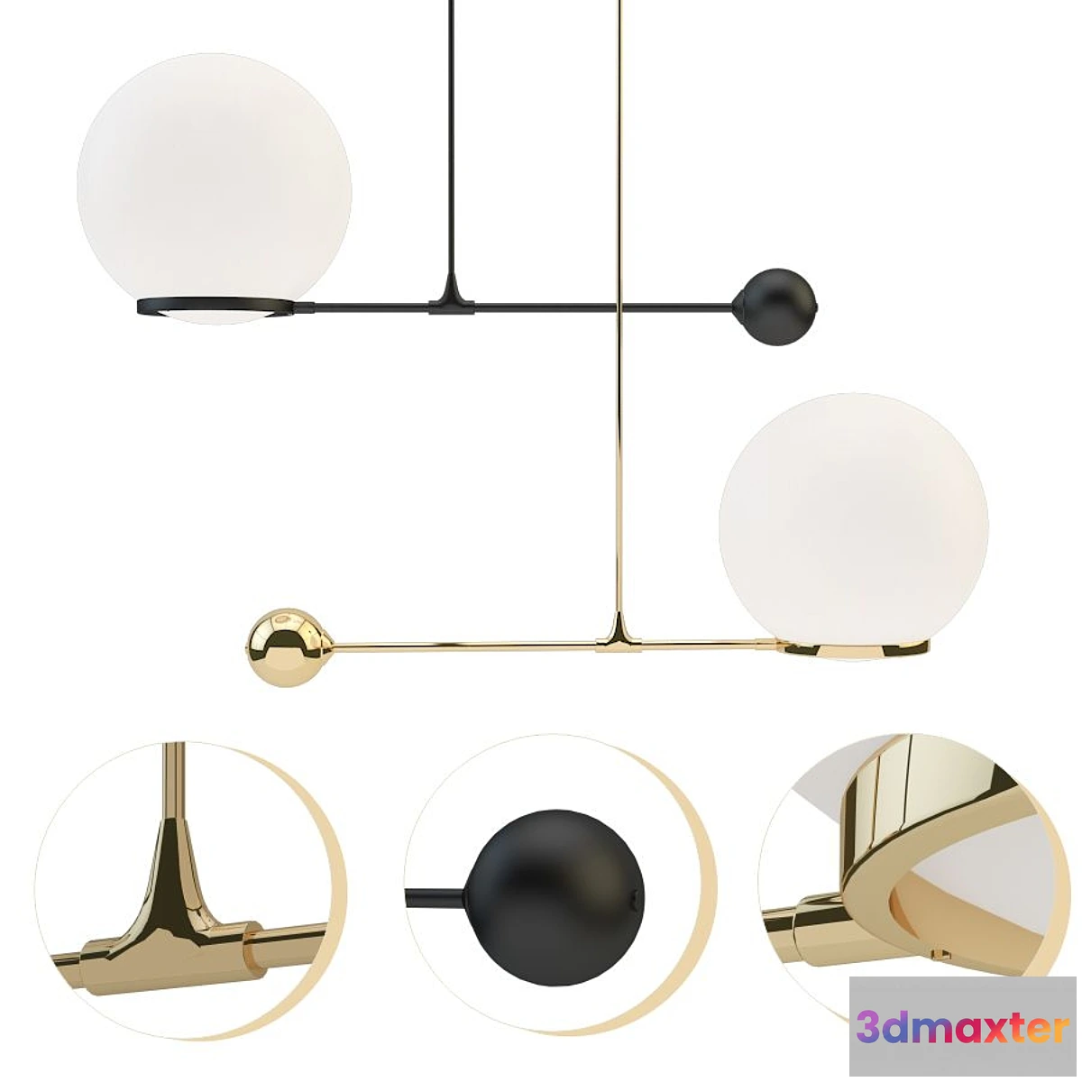 1414546 - o&g contrapesso 8″ globe led pendant 3D Max