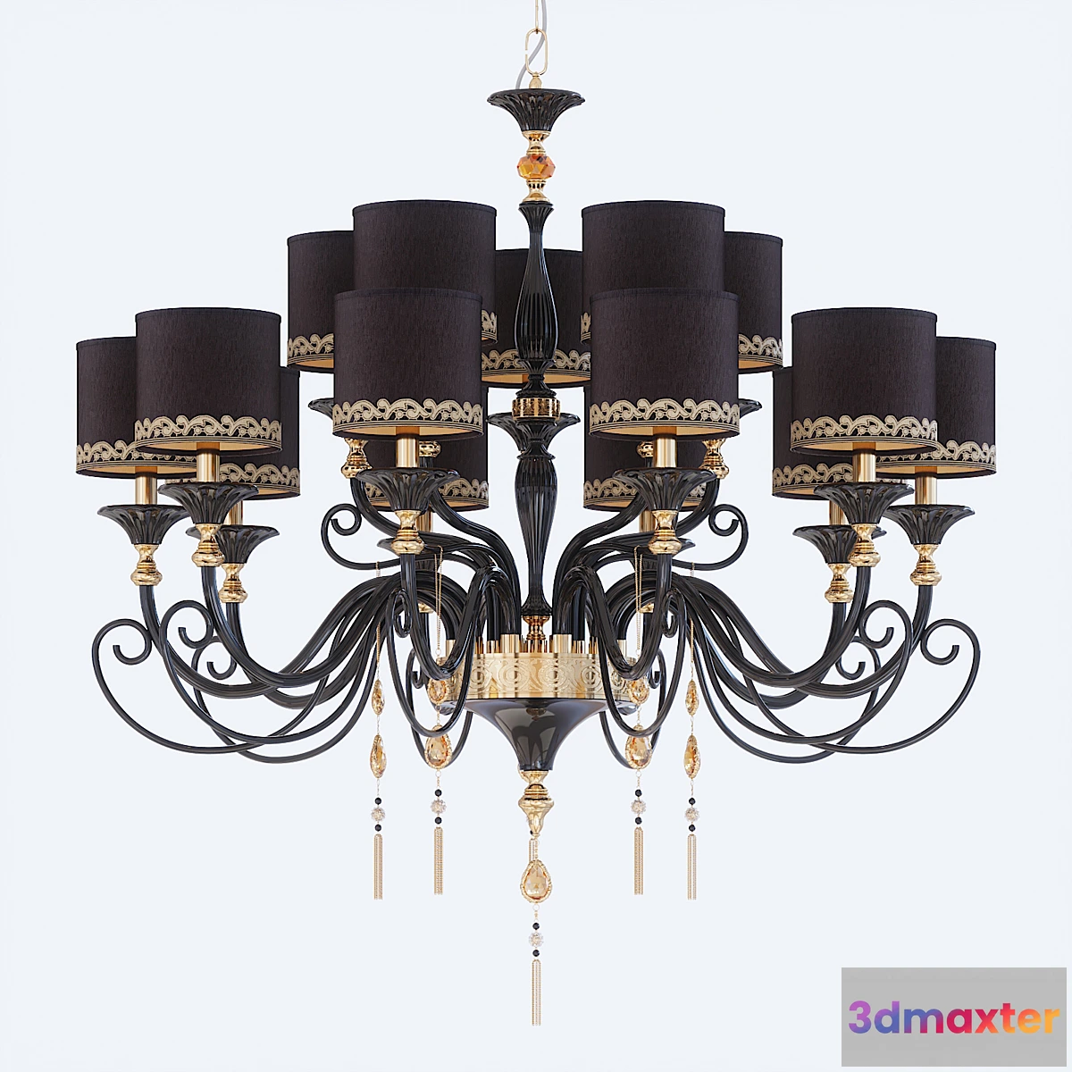 1415546 - Chandelier Jago NCS 456 NERO ORO 3D Max