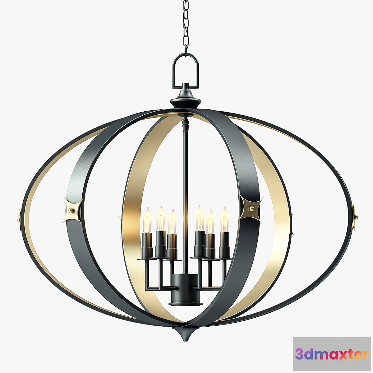 1415750 - Currey and Company Huntsman Chandelier 3D Max