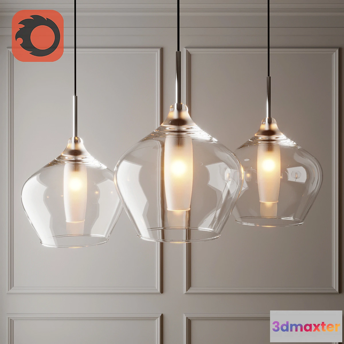 1417592 - Glass pedant lamp 3D Max