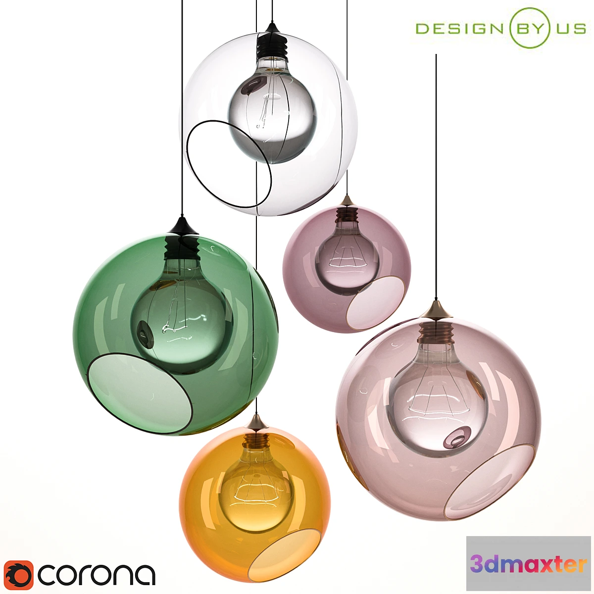 1417728 - HANGING LAMP GLASS BALL CEILING LIGHTS_Design BY US 3D Max