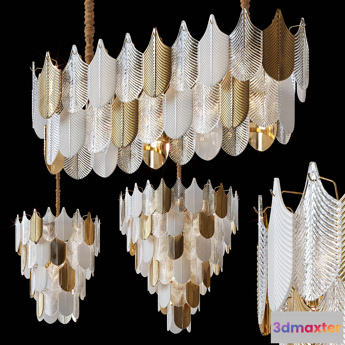 1417882 - Hanging chandeliers LAIMA by Lampatron 3D Max