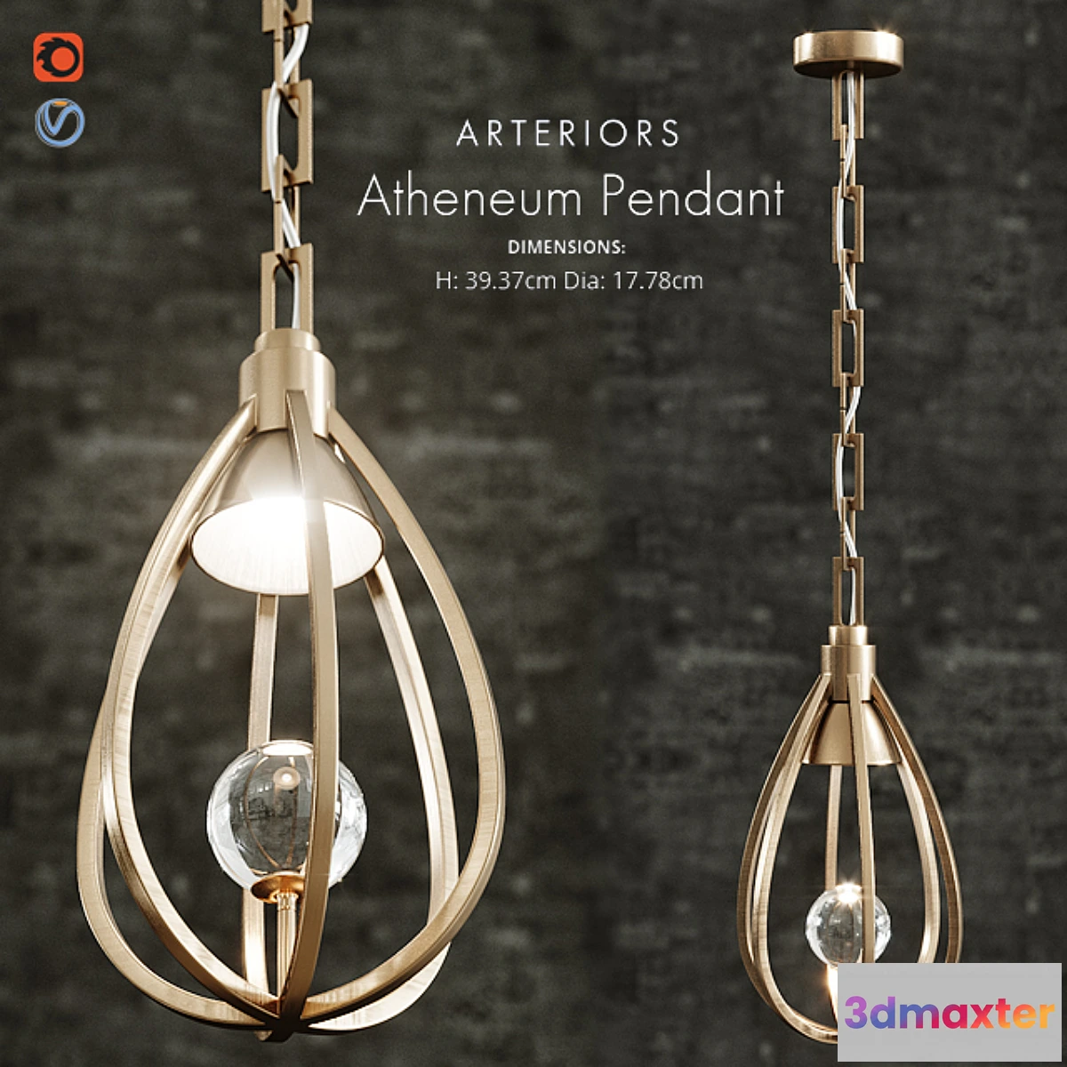 1418162 - Atheneum Pendant 3D Max