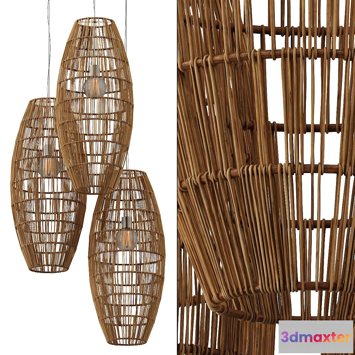 1419172 - Lamp wicker barrel n2 3D Max