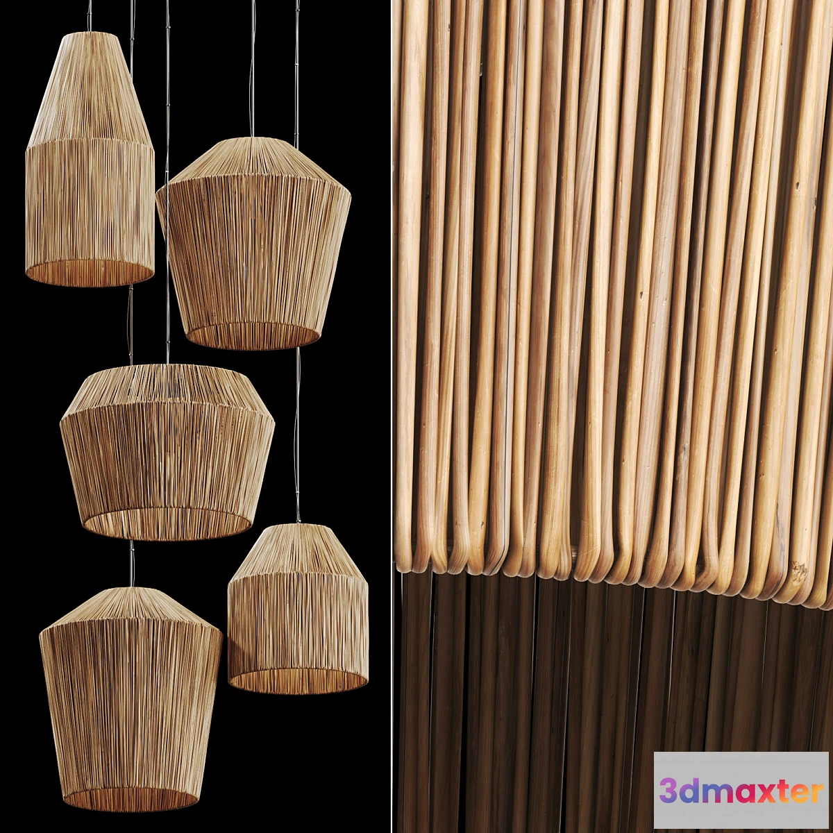 1419198 - Lamp wicker n26 3D Max