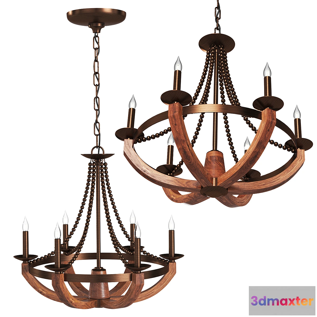 1421026 - Chandelier astounding rustic wrought iron 3D Max