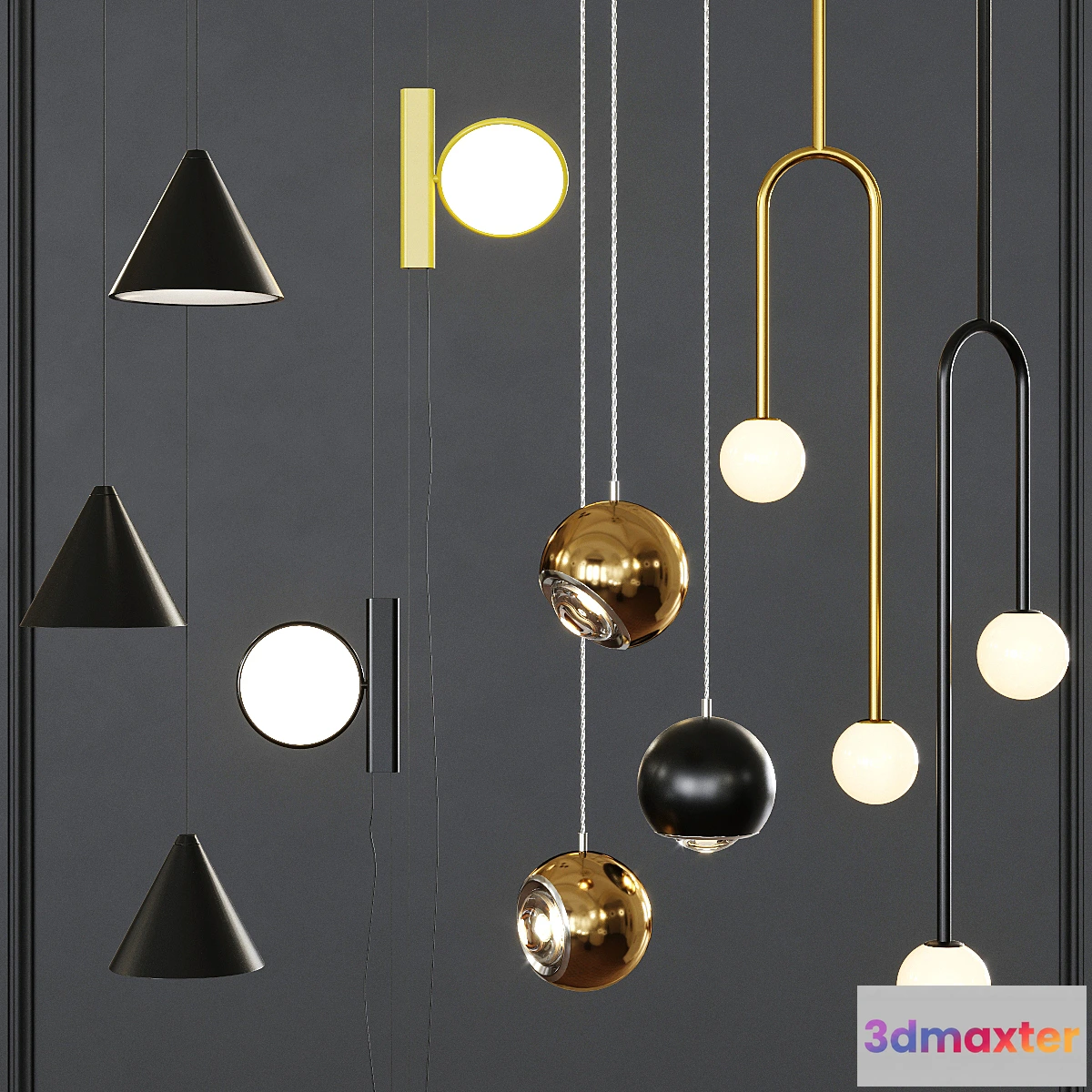 1421476 - Pendant lights set 031 3D Max