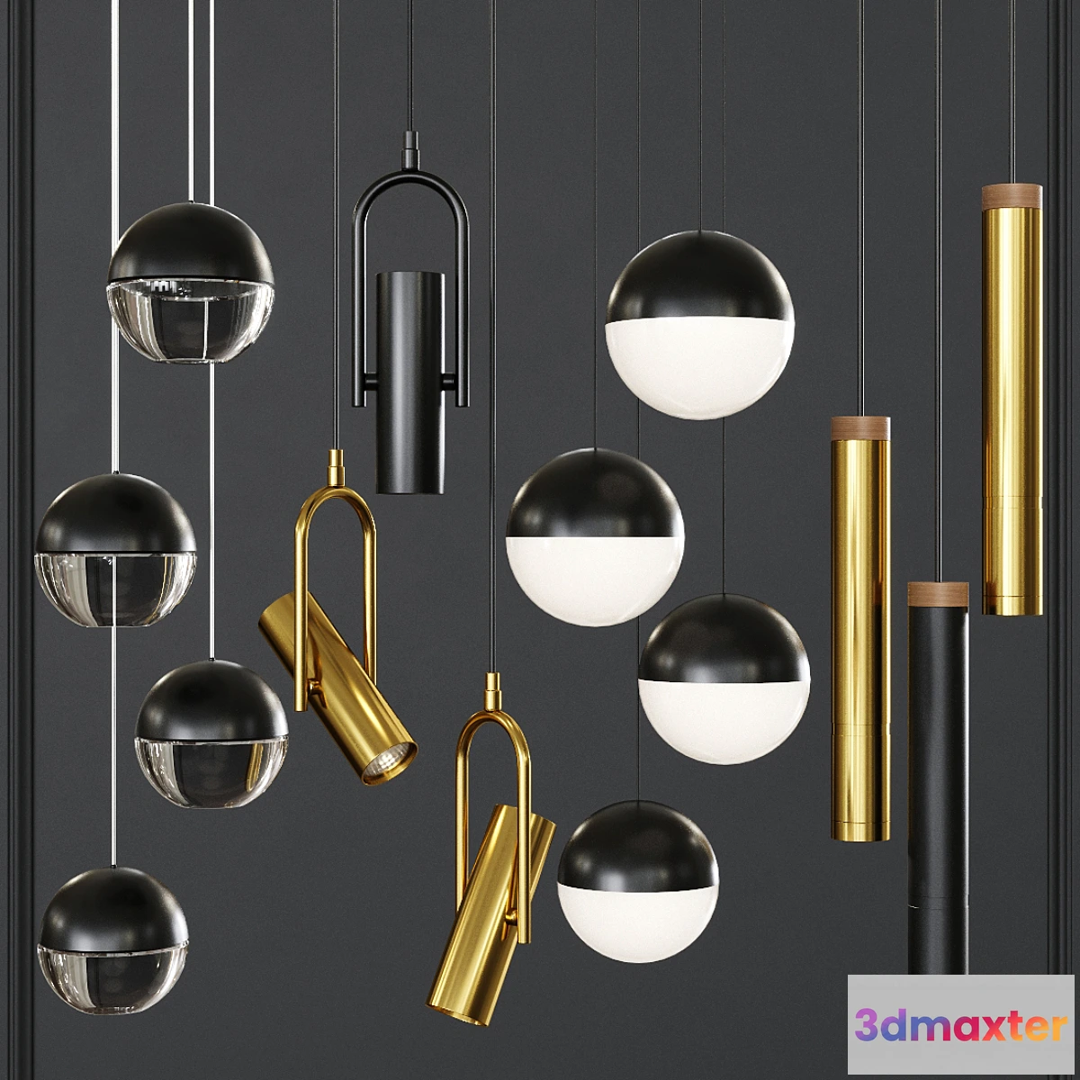 1421992 - Pendant lights set 023 3D Max