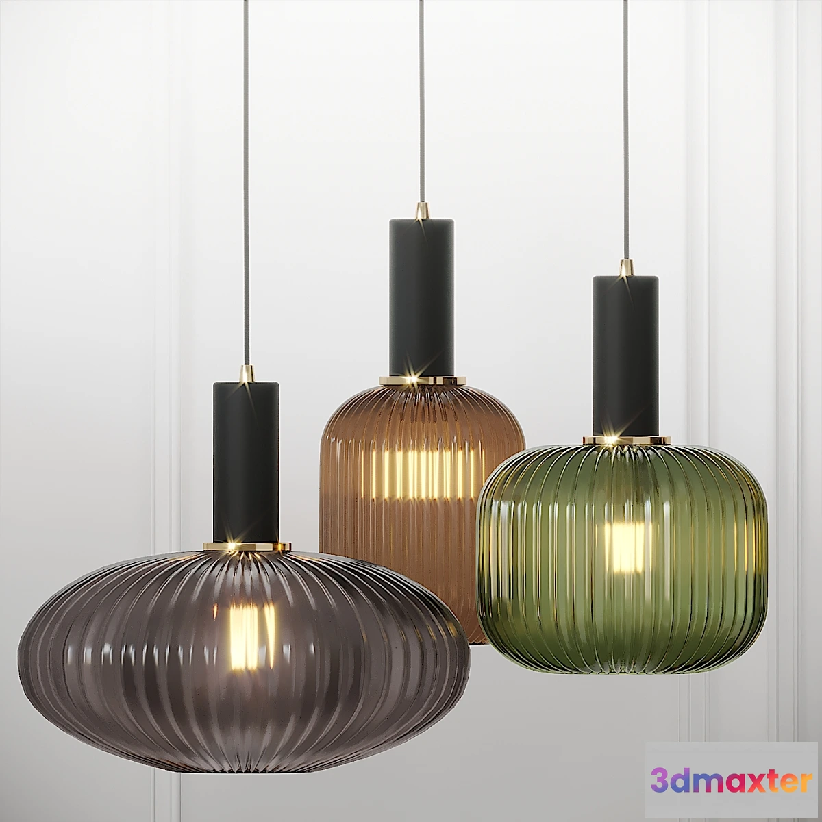 1422346 - Nordic Style Ribbed Glass Mini 3D Max