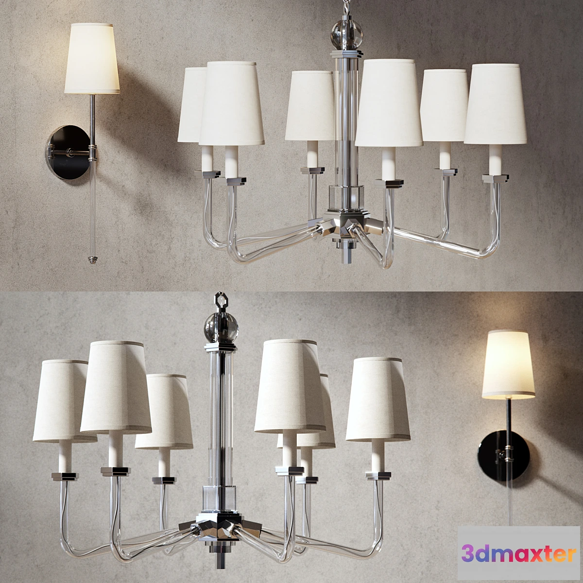 1423298 - Circa Lighting Bennett Six Arm Chandelier 3D Max