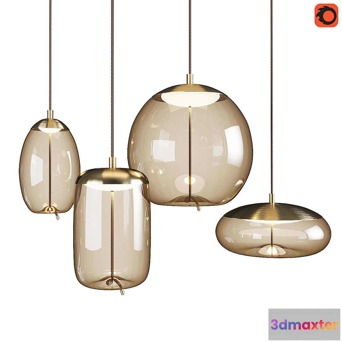 1423674 - Set of pendant lights Knot Brokis_2 3D Max