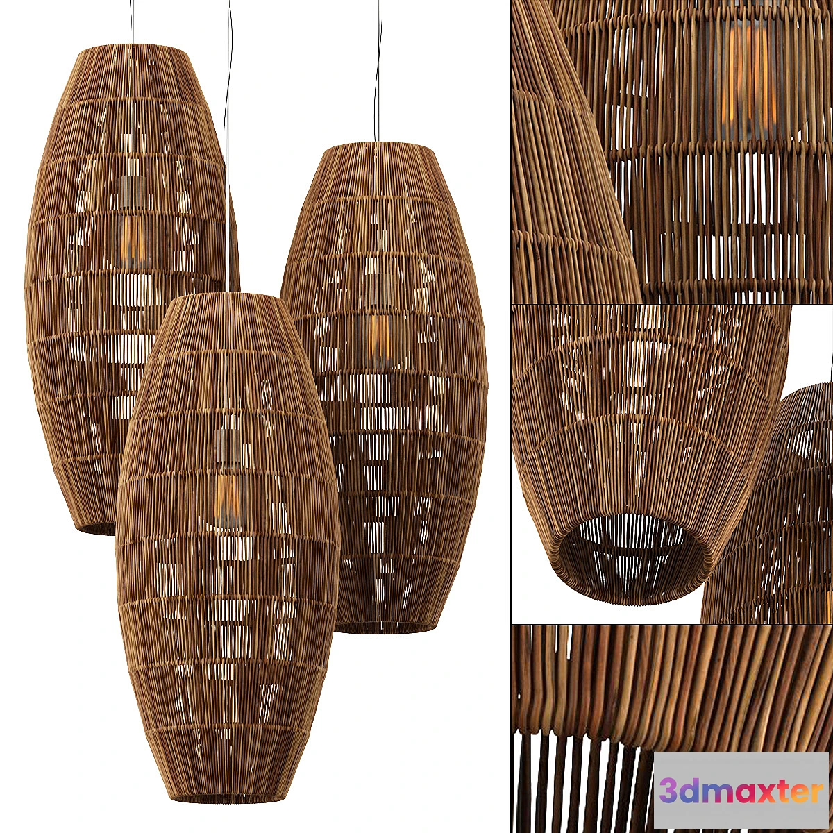 1424082 - Lamp wicker barrel n1 3D Max