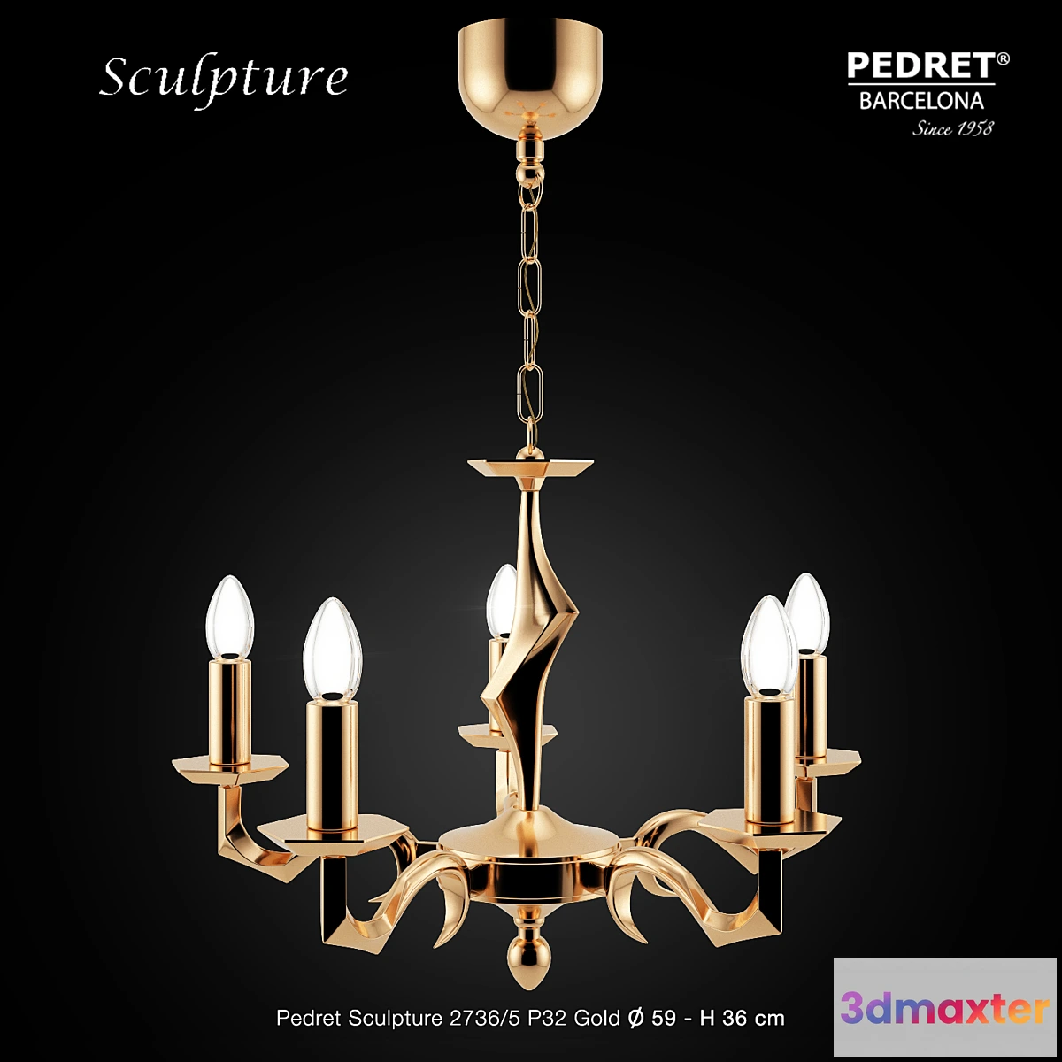 1424086 - Pedret Sculpture 2736_5 P32 Gold 3D Max