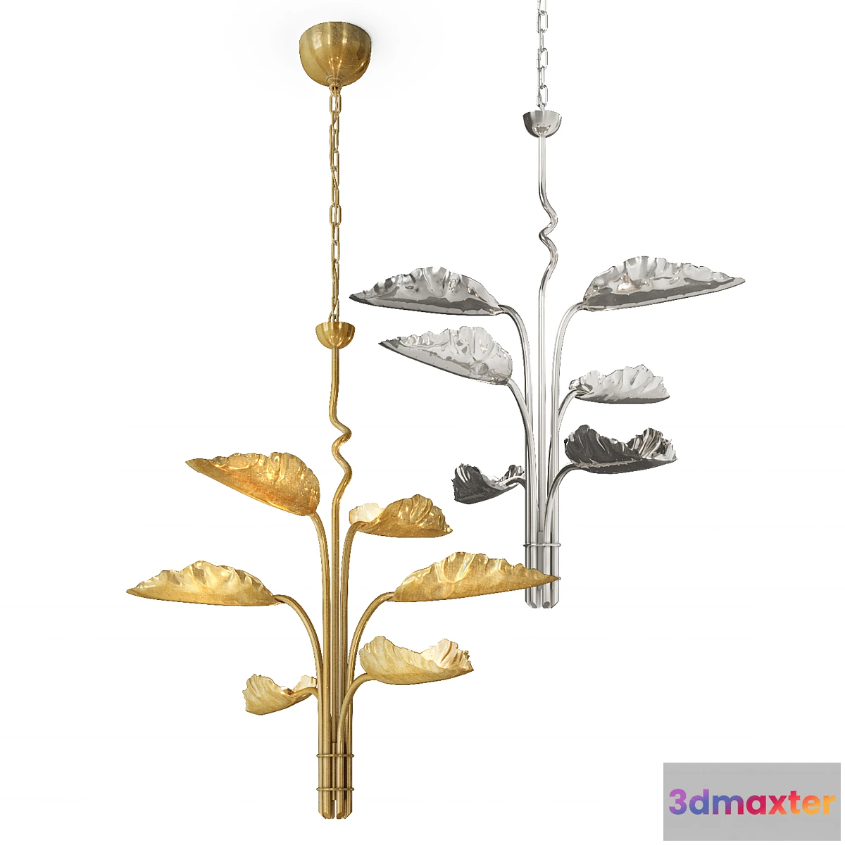 1425102 - DUMAINE MEDIUM PIERCED LEAF CHANDELIER 3D Max