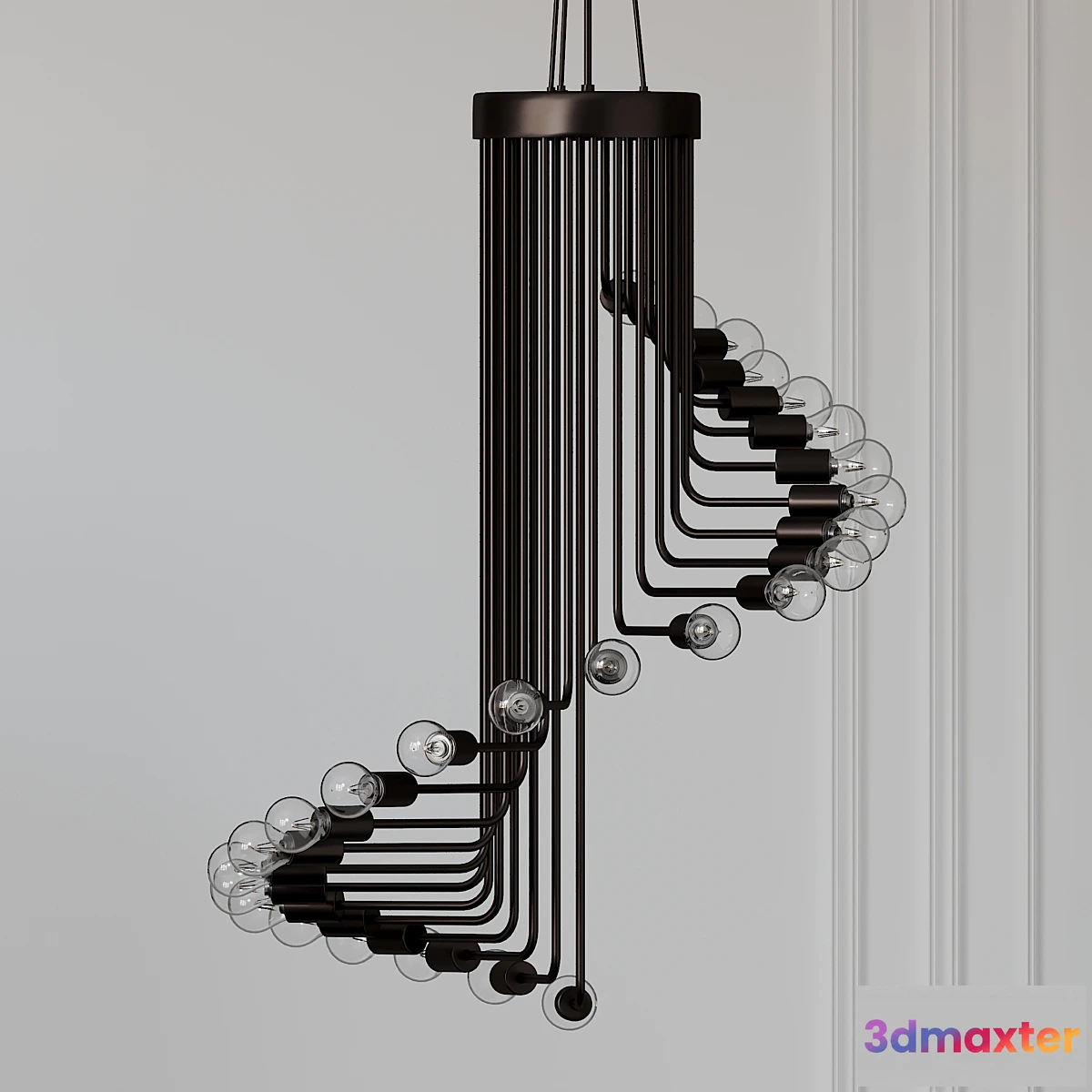 1425542 - AVA - Modern Nordic Spiral Chandelier 3D Max