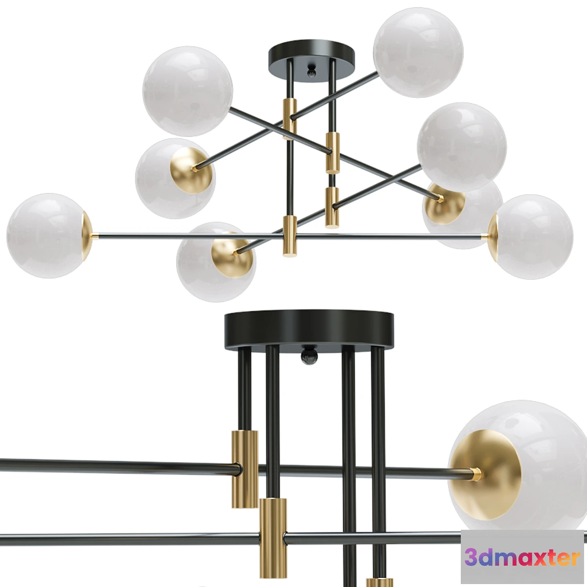 1425984 - Chandelier satellite semi transparent mount 3D Max
