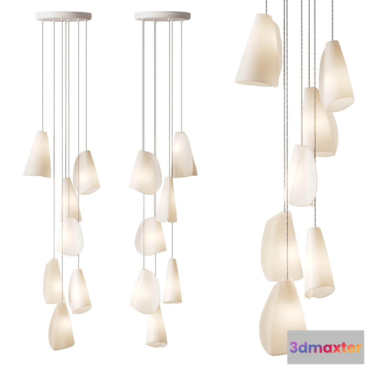 1426110 - Petal shaped pendant lamp BOCCI 21.7 3D Max
