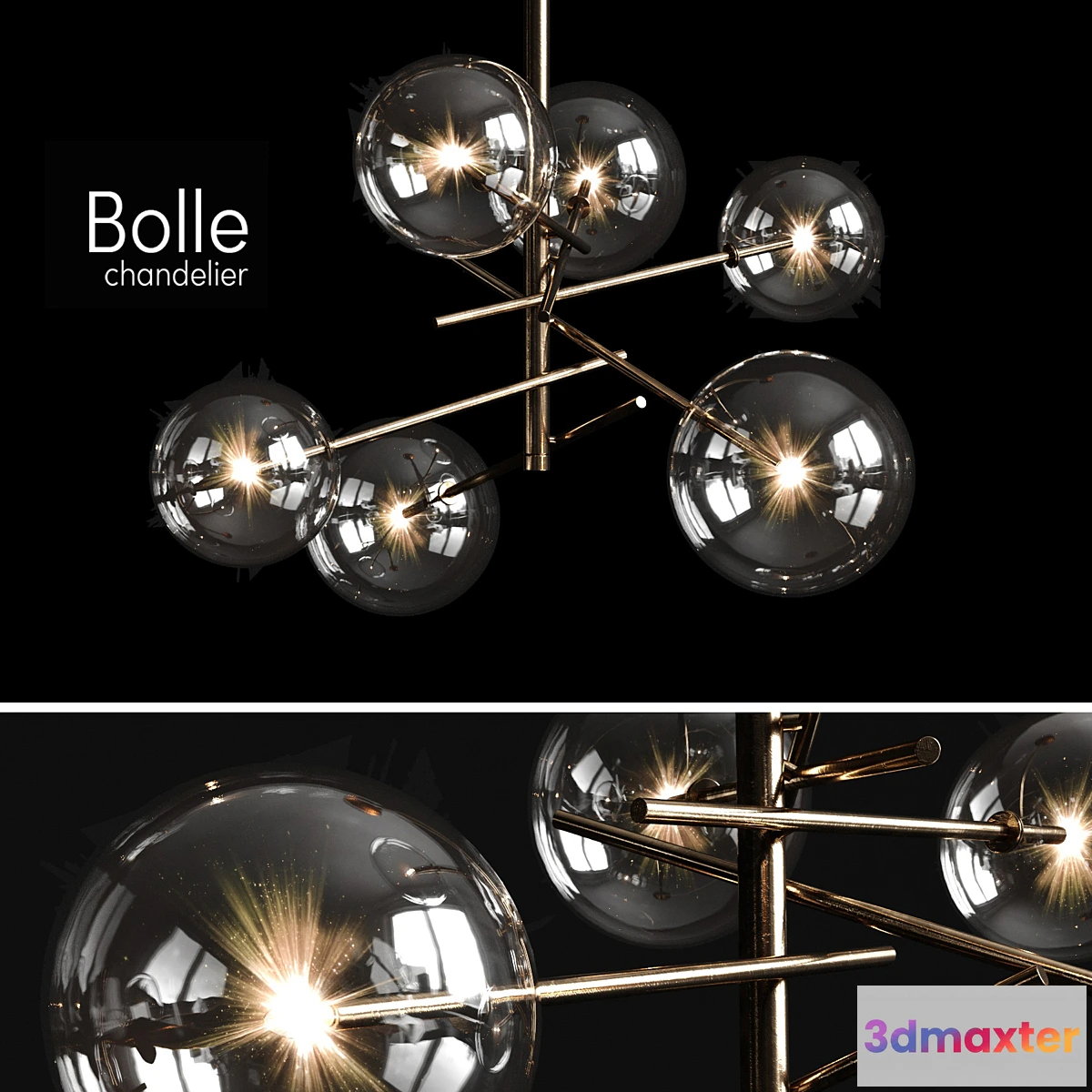 1426308 - Chandelier Gallotti & Radice Bolle 6 lights 3D Max