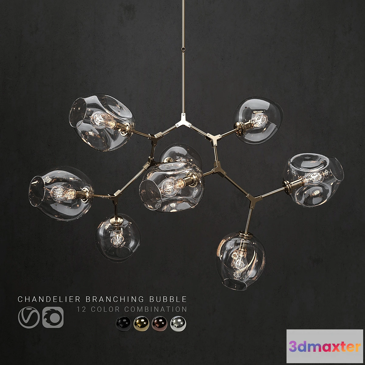 1426578 - Branching bubble 8 lamps 2 3D Max
