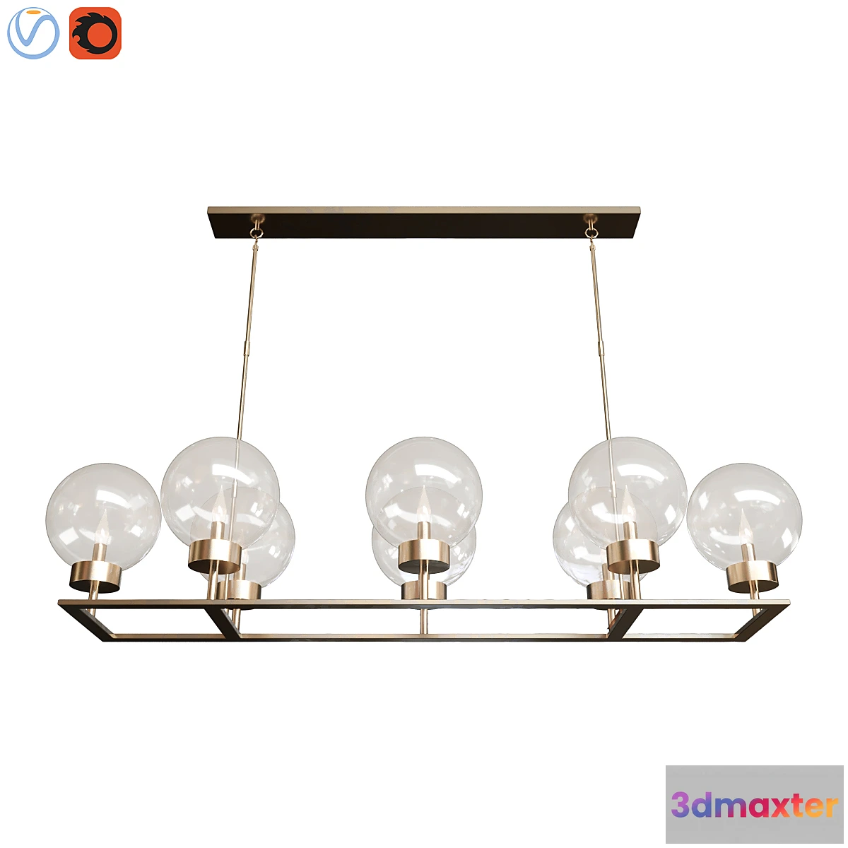 1427598 - Maisie Glass Globe Chandelier 3D Max