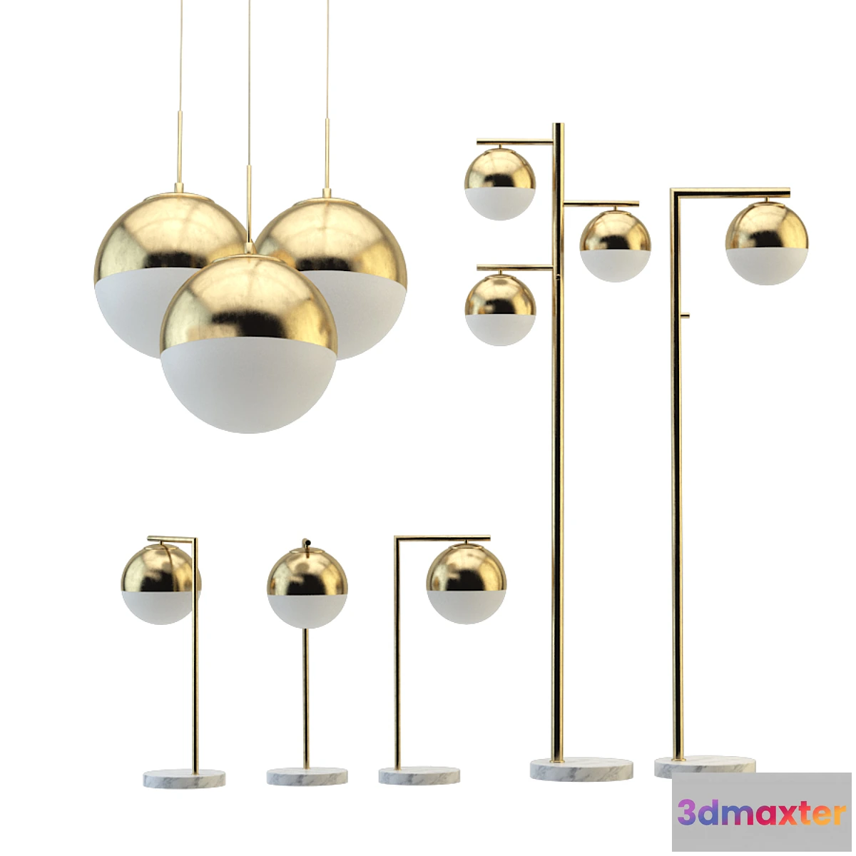 1428320 - Collection of floor lamps Geneva 3D Max