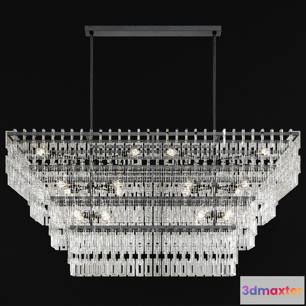 1428532 - Restoration Hardware MARIGNAN LINEAR CHANDELIER 72 Black 3D Max