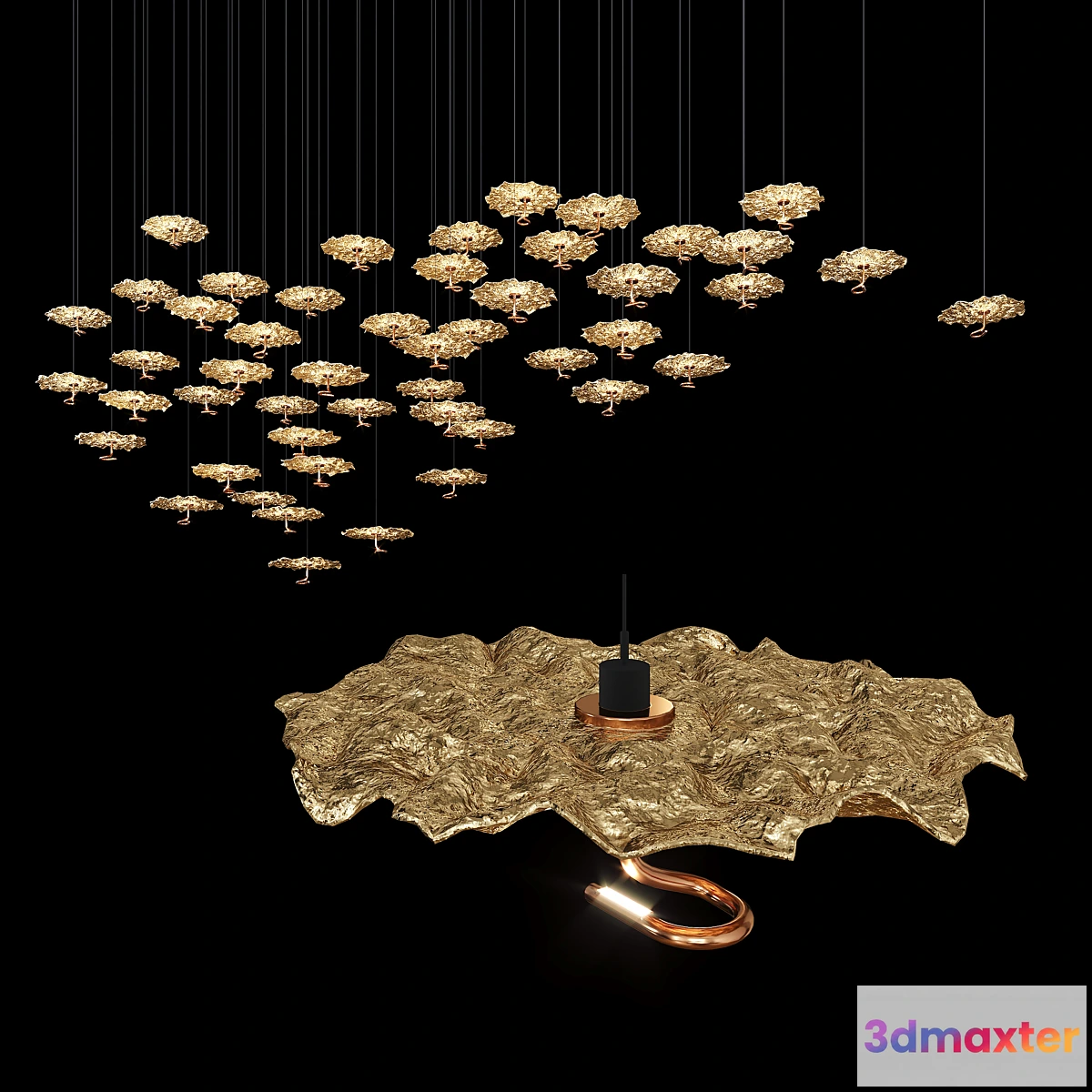 1430120 - Gold moon chandelier 3D Max