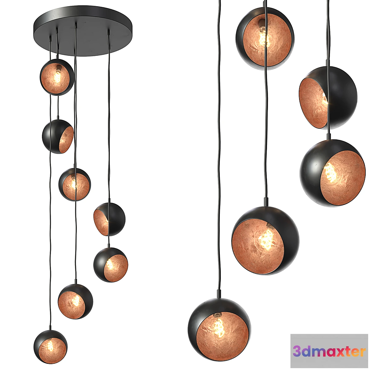 1430666 - Hanging lamp Crooked Cluster 3D Max