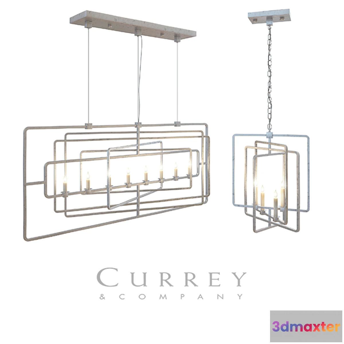 1430820 - Metro rectangular and square chandelier by Currey & company 3D Max