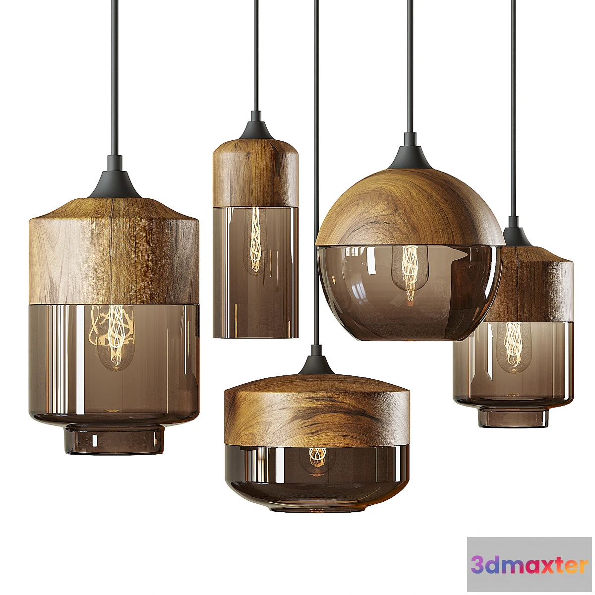 1431182 - Retro Loft Glass Hanging Light 3D Max