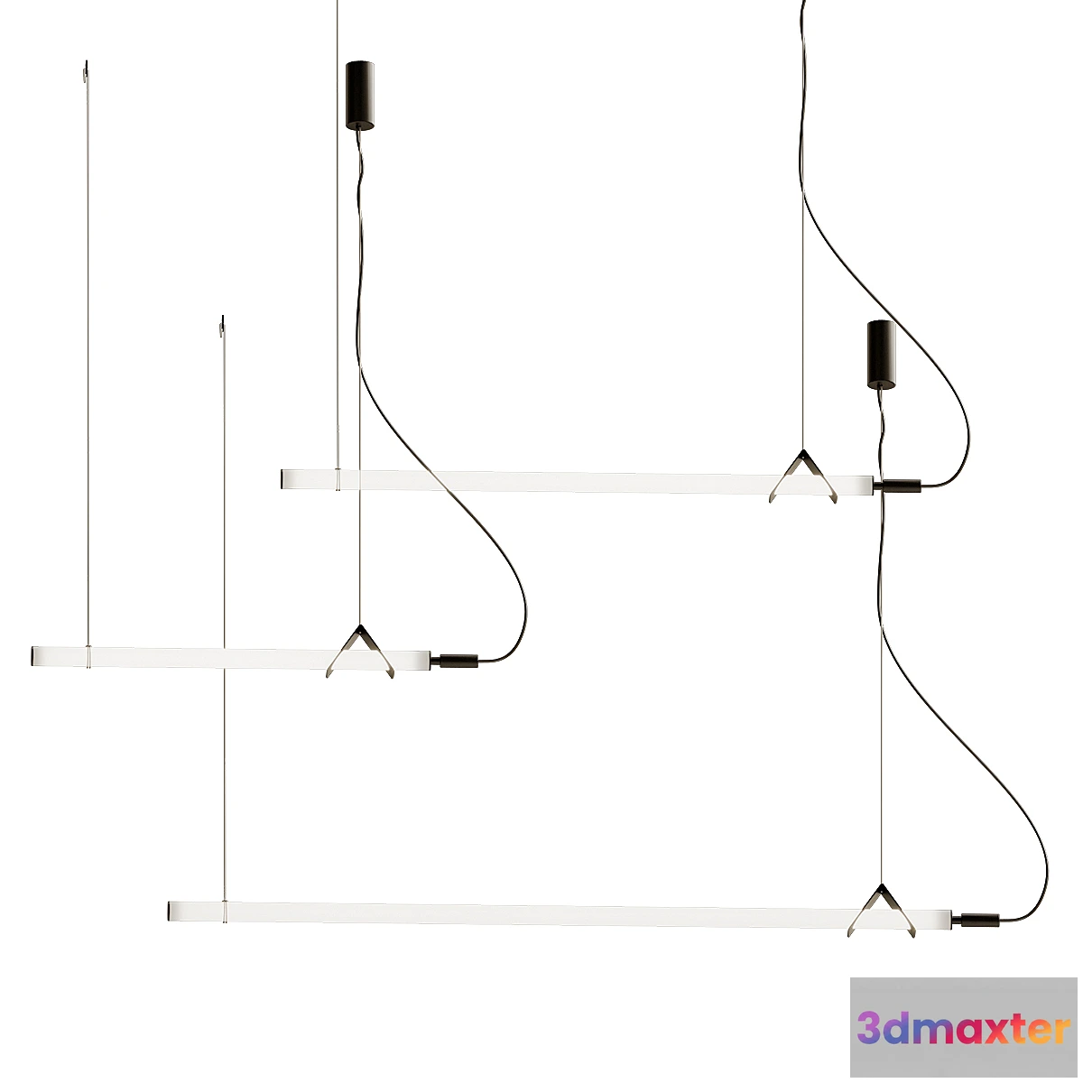 1431376 - Sasaki Minimalist Linear suspension pendant light 3D Max