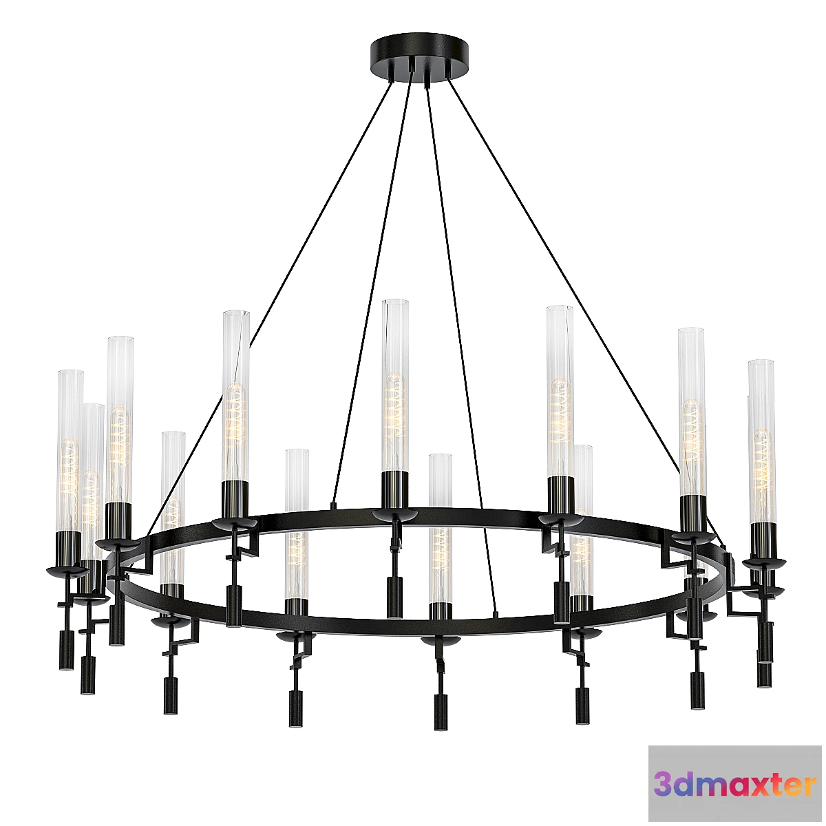 1432074 - Restoration Hardware Fontanelle Chandelier black 3D Max