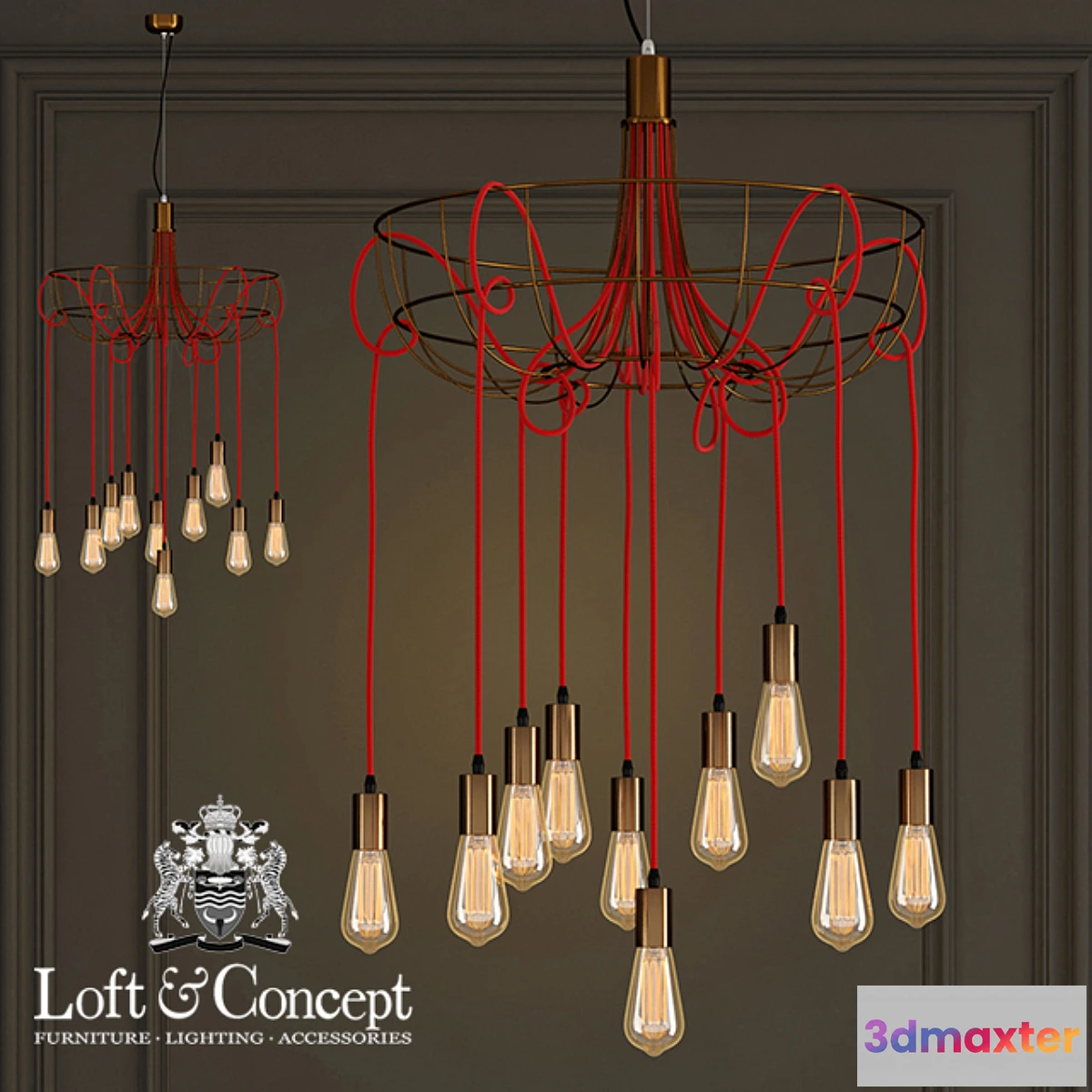 1432238 - Chandelier Blood Wire Chandelier Red 10 3D Max