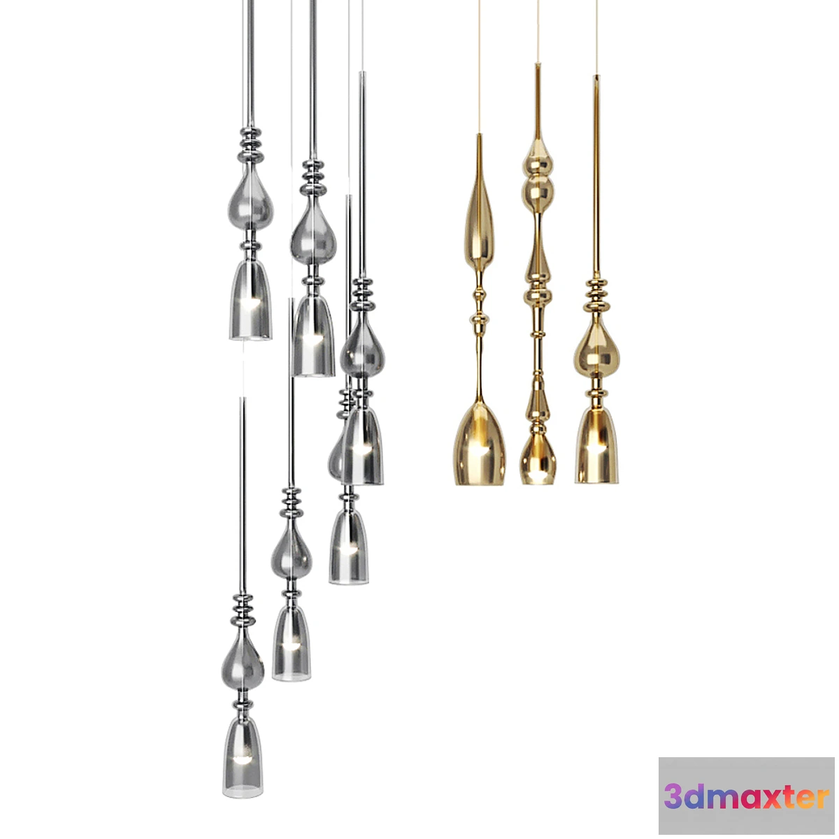 1432386 - CRYSTAL LUX LUX D360-6 CHROME SP1 C AMBER SP1 D AMBER SP1 B AMBER 3D Max