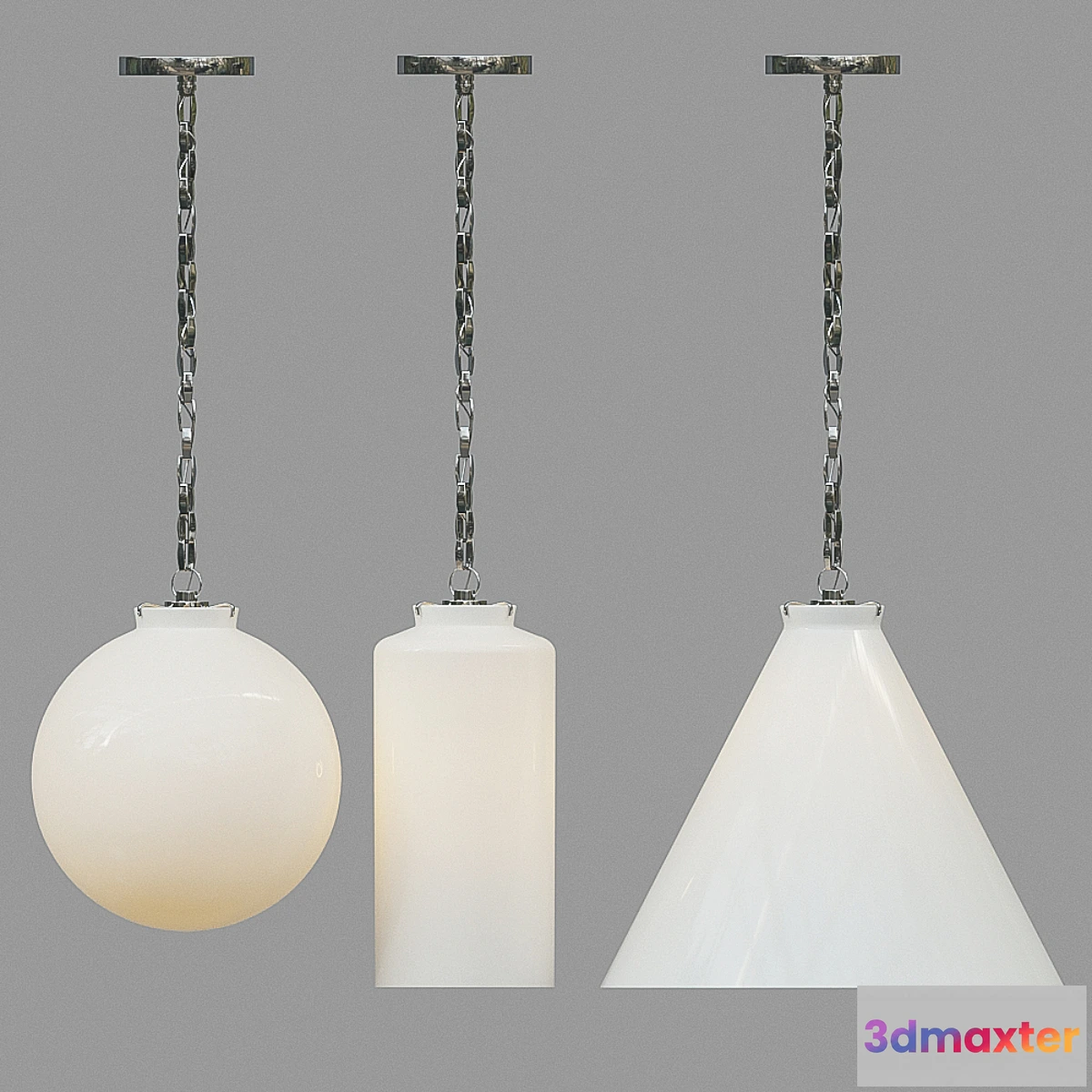 1433382 - Visual Comfort Nickel Pendant set 3D Max