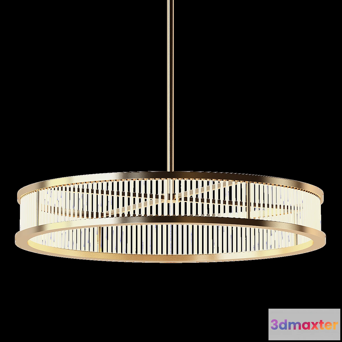 1434628 - Minimalistic Antique Brass Finish Chandelier 3D Max