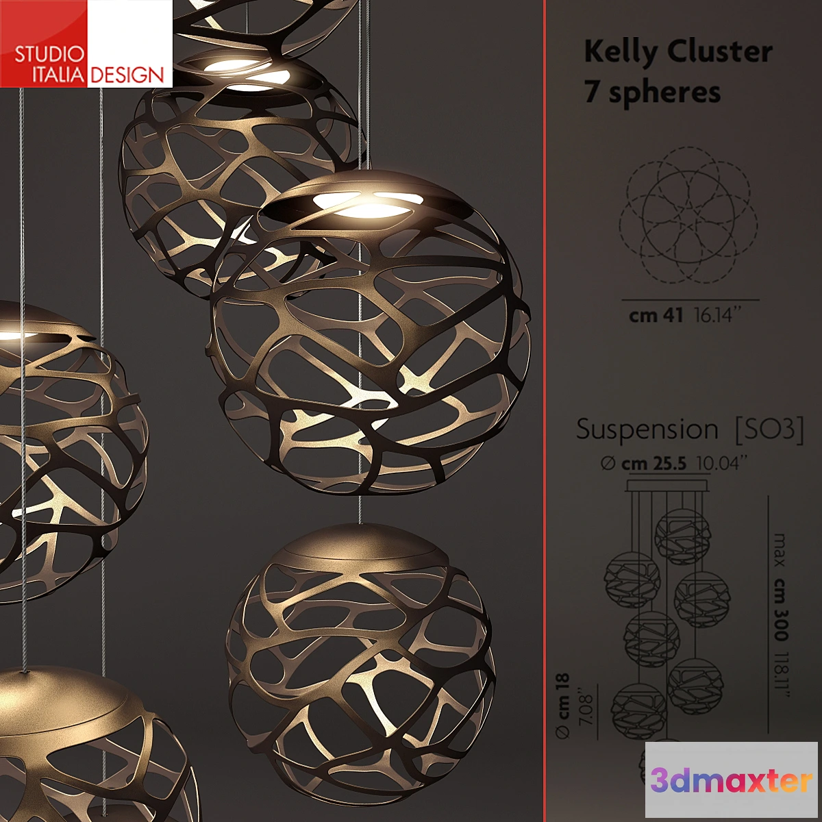 1434782 - Kelly Cluster Pendant 3D Max