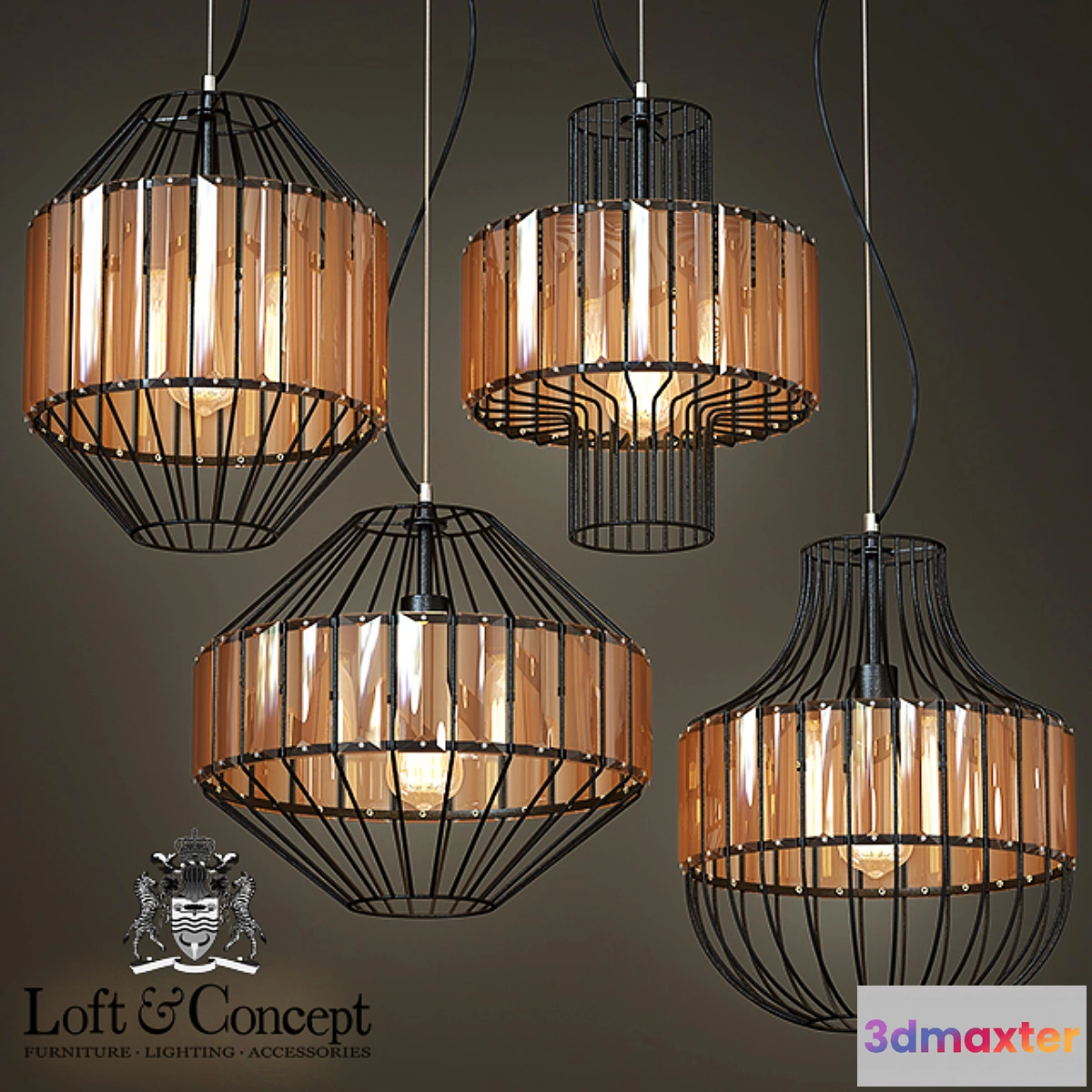 1435750 - Suspension Glass Plate Pendant 3D Max