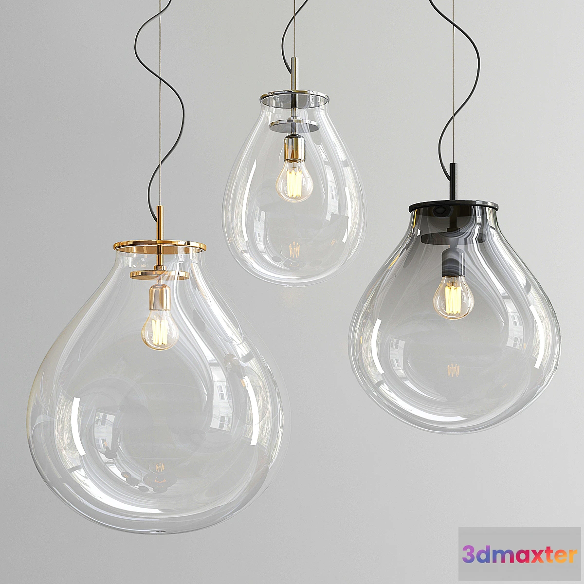 1436298 - Tim Blown Glass Pendant Lamp by Bomma 3D Max