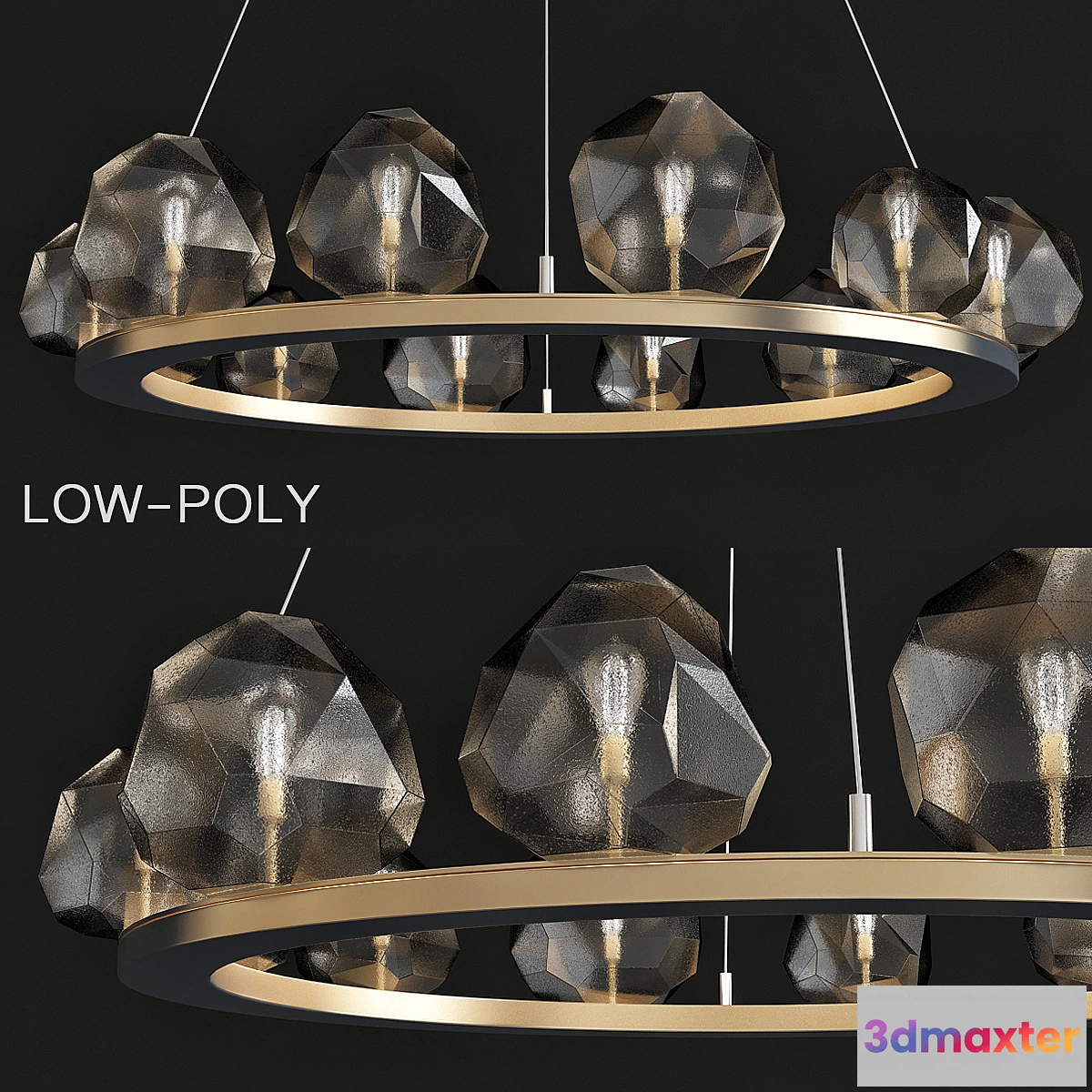 1436306 - Gem Ring Single Tier Chandelier 3D Max