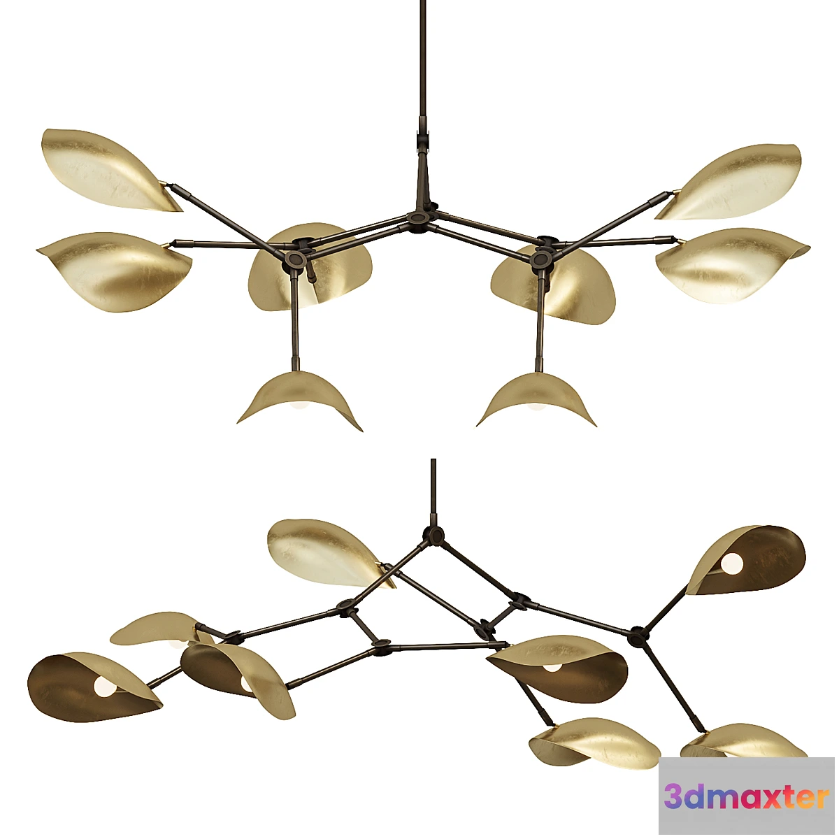 1436660 - 101 Copenhagen STINGRAY Chandelier Brass 3D Max