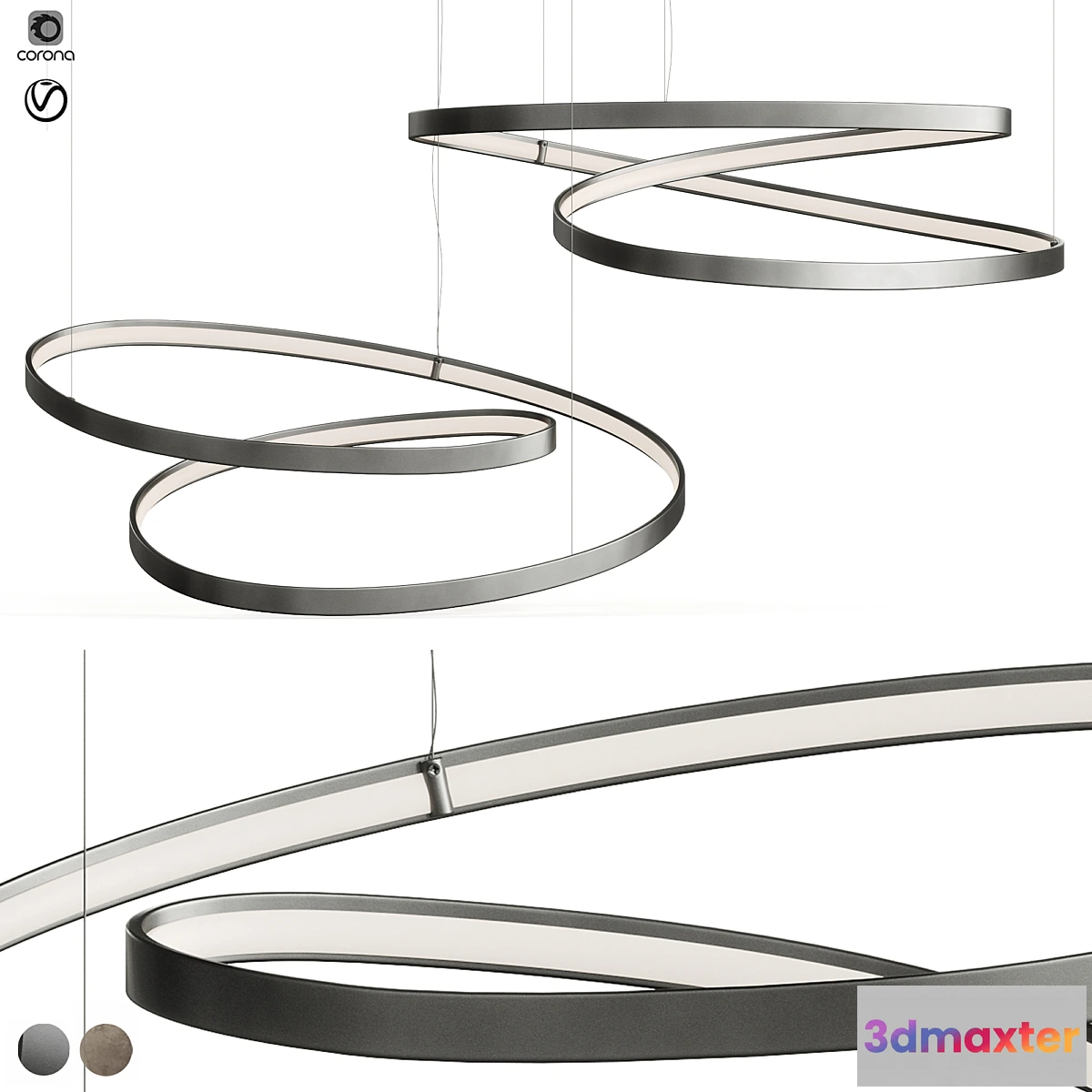 1437284 - Cattelan Italia Heaven 2022 Ribbon Light 3D Max